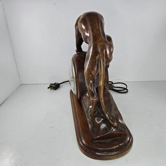 Vintage Master Crafters Sessions Jaguar Panther Clock Wood Carved DOES NOT WORK - Picture 3 of 10